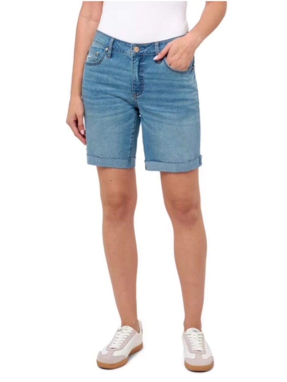Seven7 Light Blue Denim Bermuda Shorts